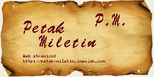 Petak Miletin vizit kartica